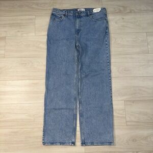 NWT Abercrombie & Fitch Size 33 L 16 90s Relaxed High Rise Curve Love Jeans